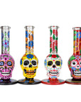 10" Sugar Skull Water Pipes - inhalco