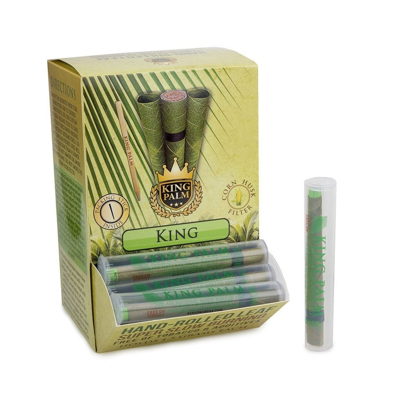 King Palm Hand Rolled Leaf - King Tube Singles - INHALCO