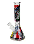 10" Glass Bong With Clown Design