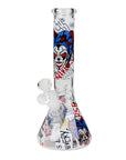 10" Glass Bong With Clown Design