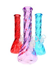 10″ Twisted Glass Beaker Bong “Spiral Chill”