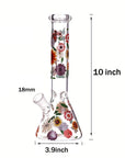 Glass Beaker Flower Bong 10″