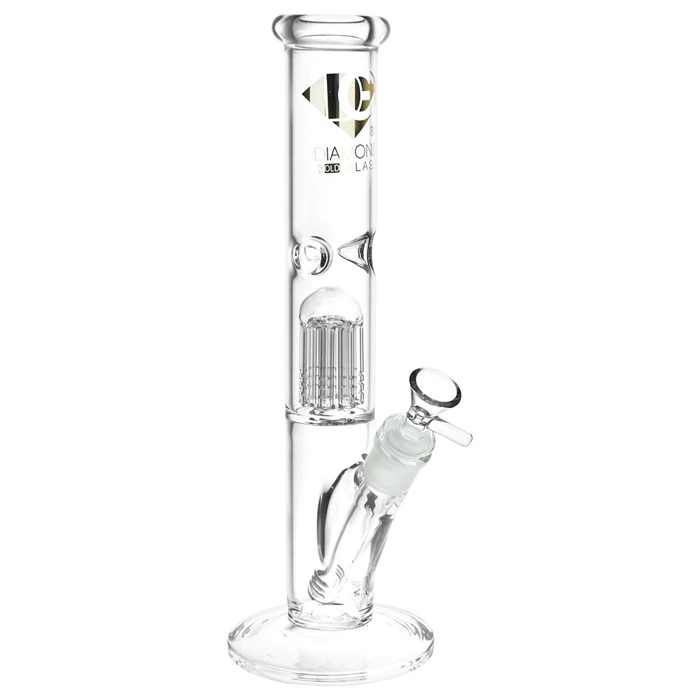 12" Diamond Gold Pearl 8-Arm Perc Bong