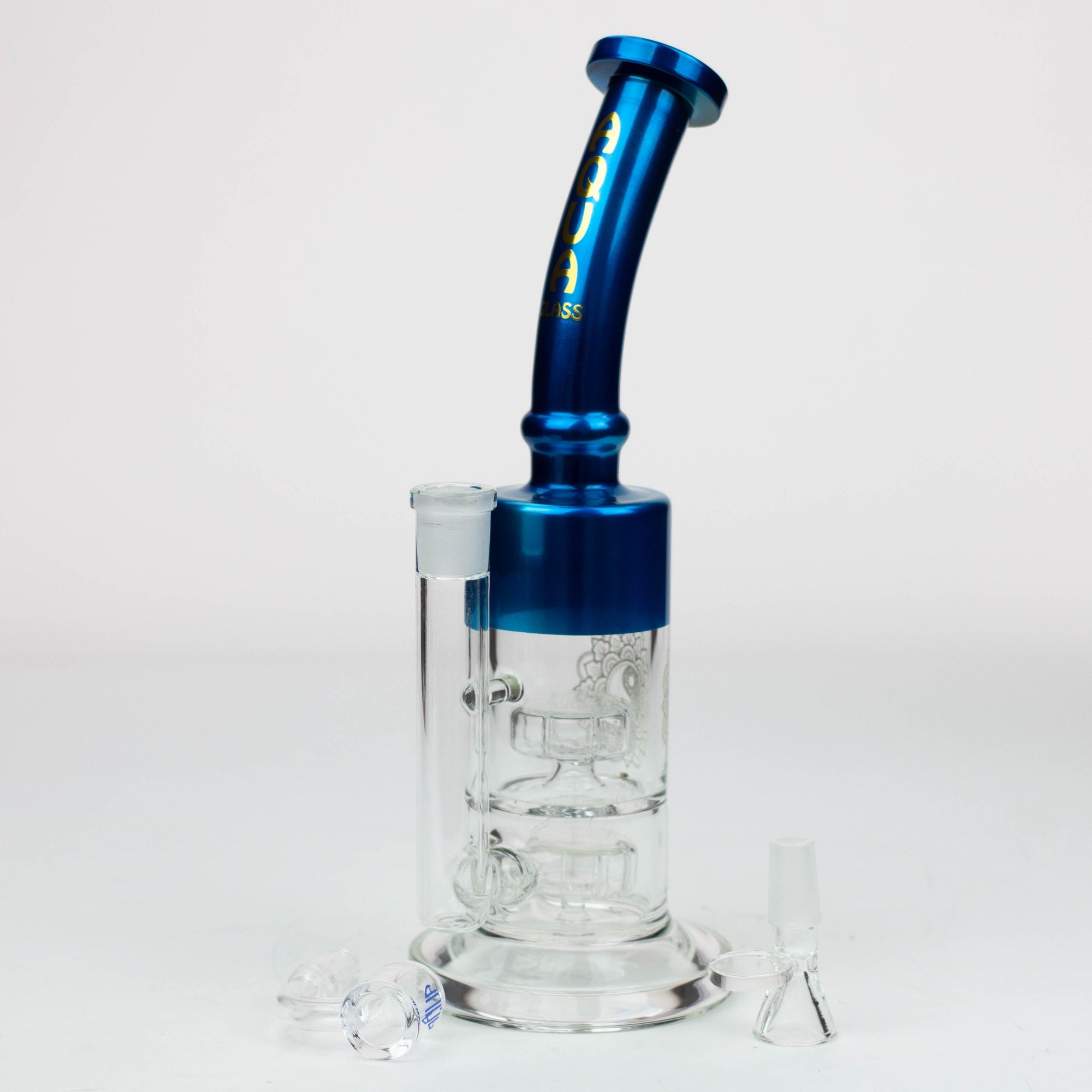 12&quot; AQUA 2-in-1 Dual Barrel Diffuser Glass Bong