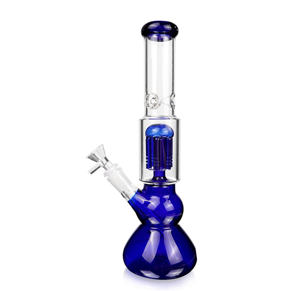 12 Inch Round Bottom Glass Bong in blue