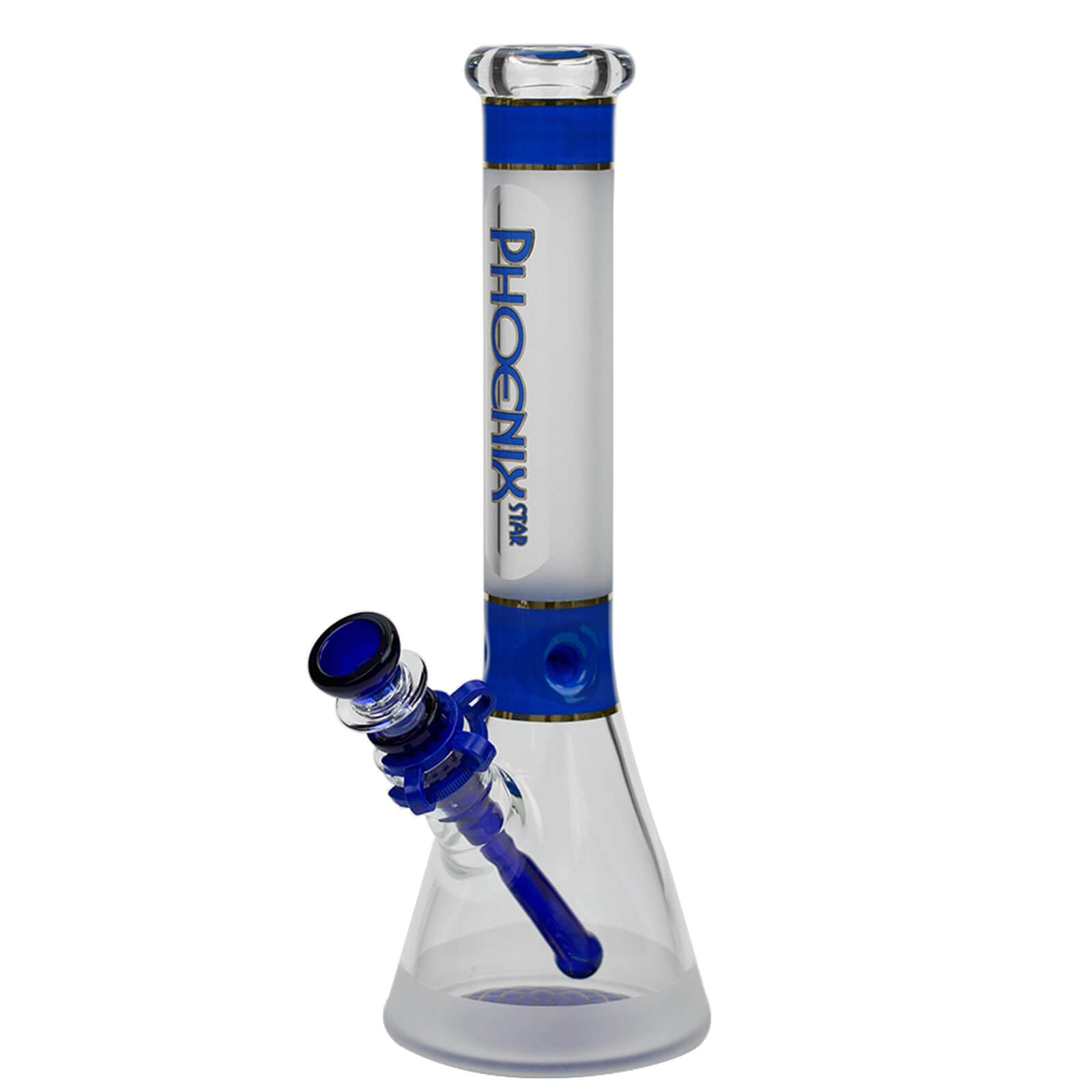 13" Sandblasted Glass Water Bong with Clip - INHALCO
