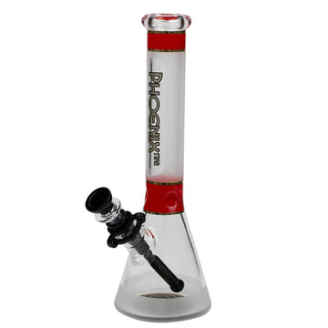 13" Sandblasted Glass Water Bong with Clip - INHALCO