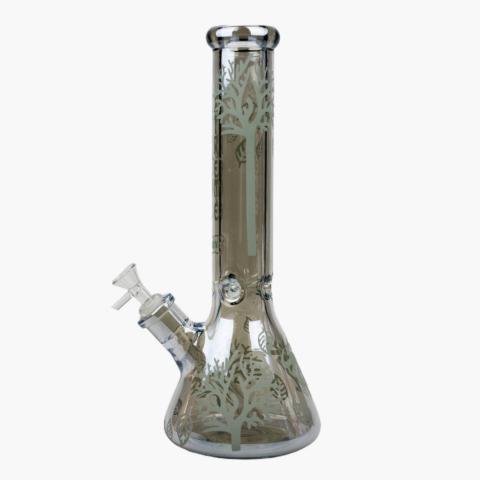 14&quot; XTREME Glass 7 mm Tree of life Electroplated Glass Beaker Bong