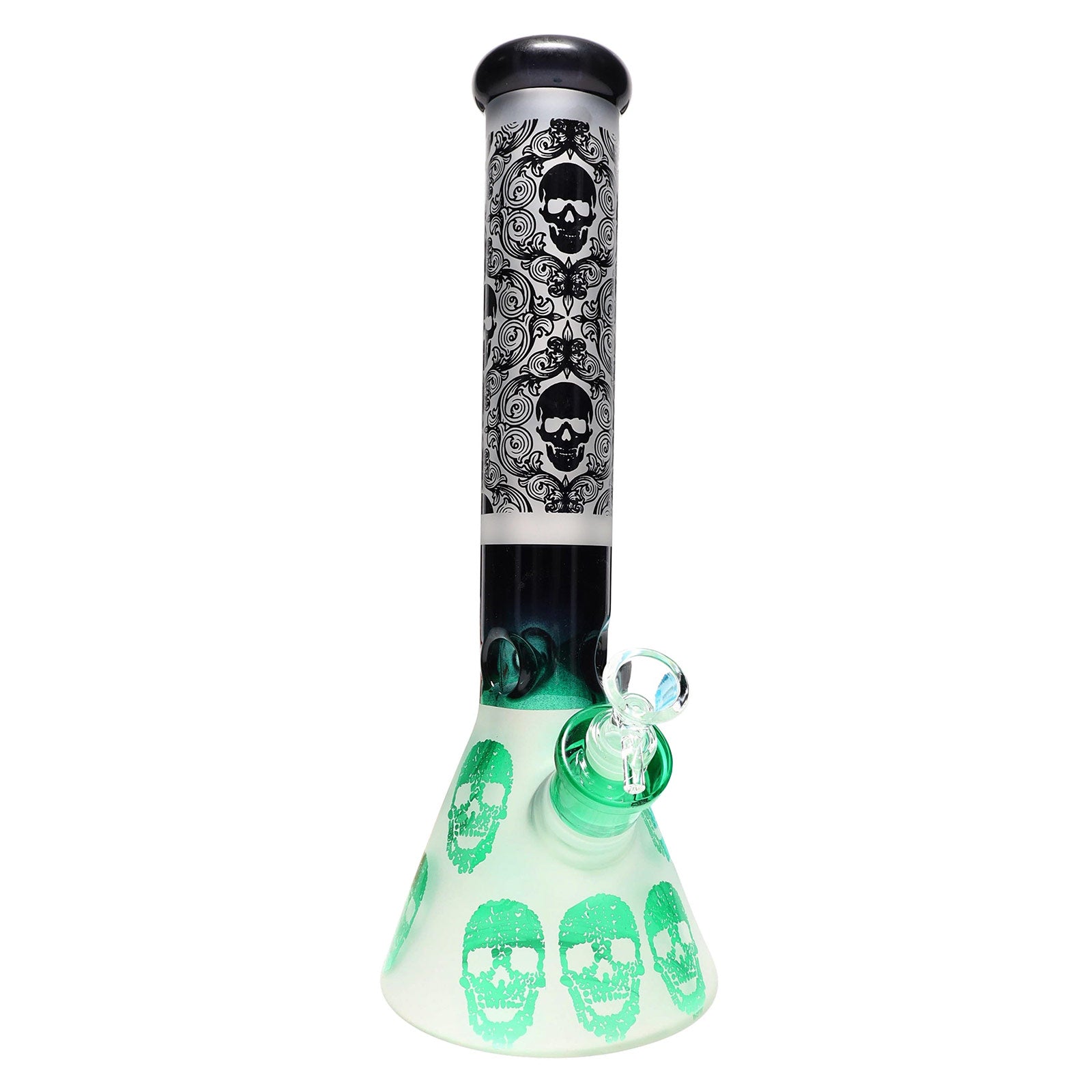 14″ 7mm Thick Glass Skull Beaker Bong