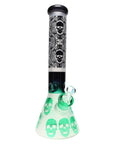 14″ 7mm Thick Glass Skull Beaker Bong