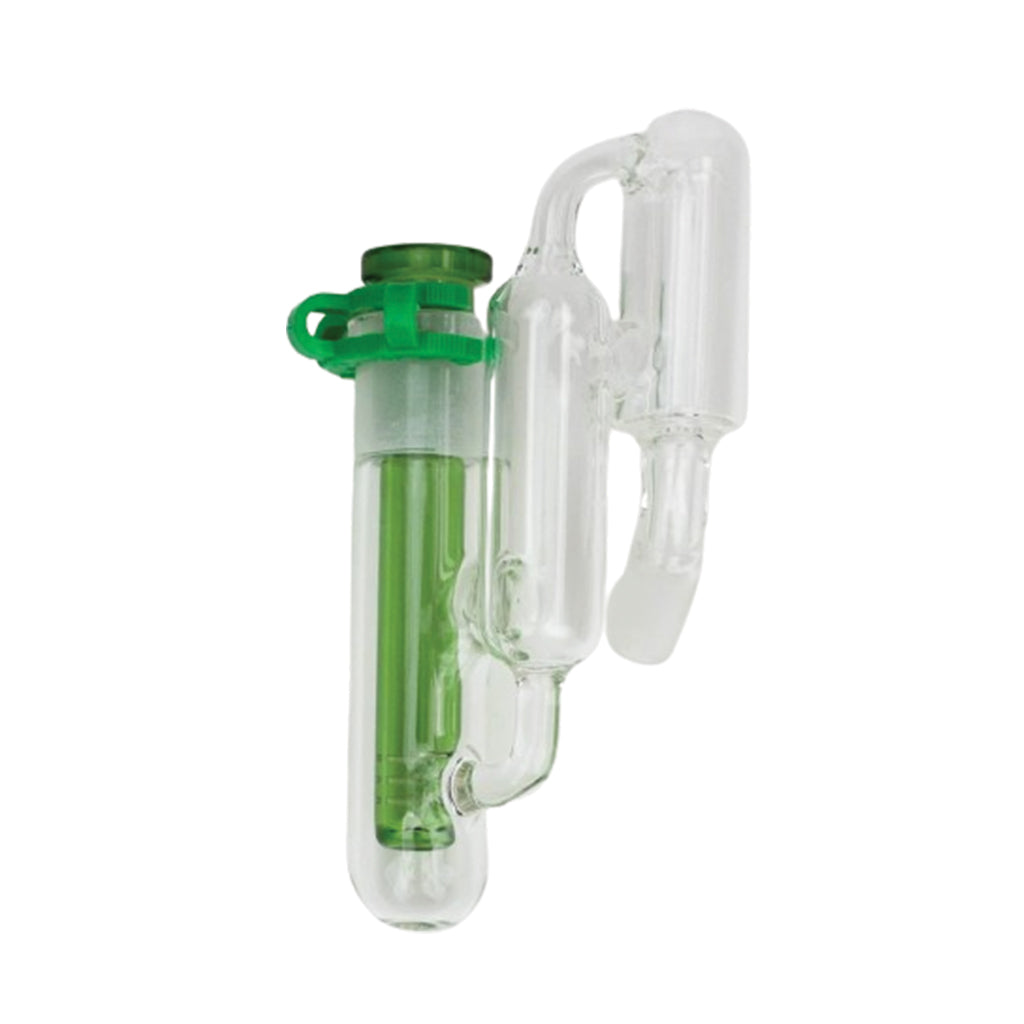 Glass Recycler Ash Catcher with Downstem in green