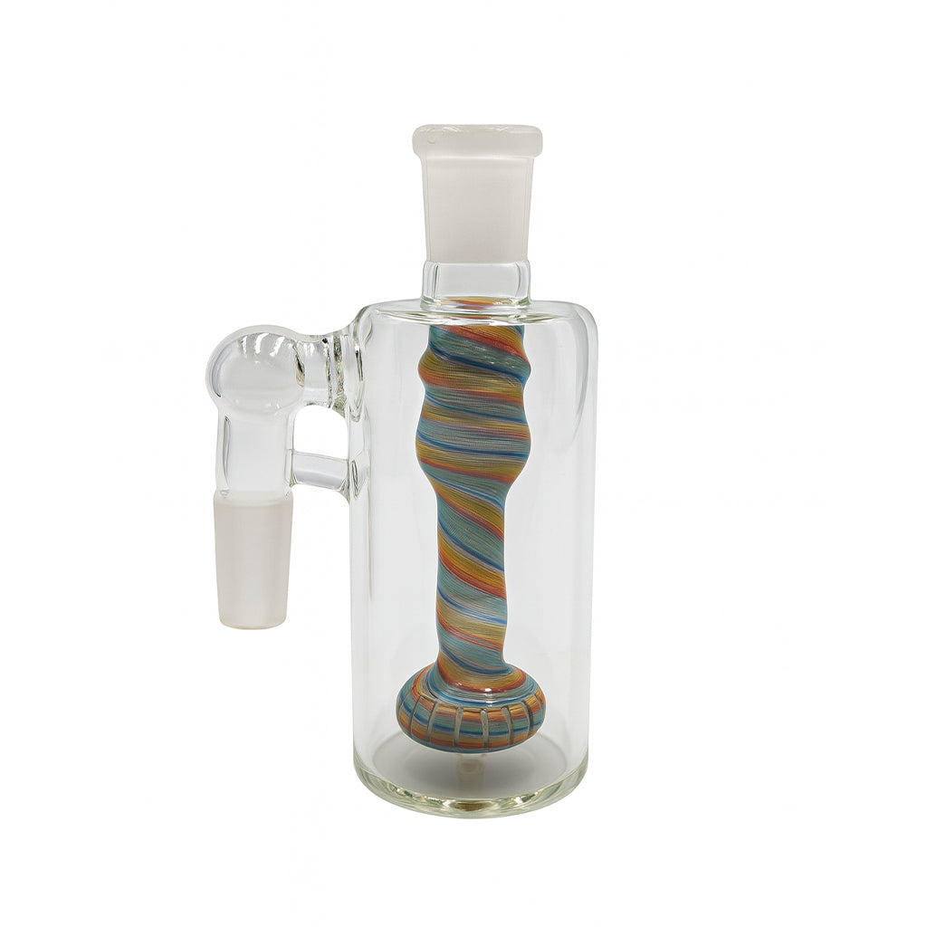 Colorful Swirl Ash Catcher with Showerhead Perc in Coasta