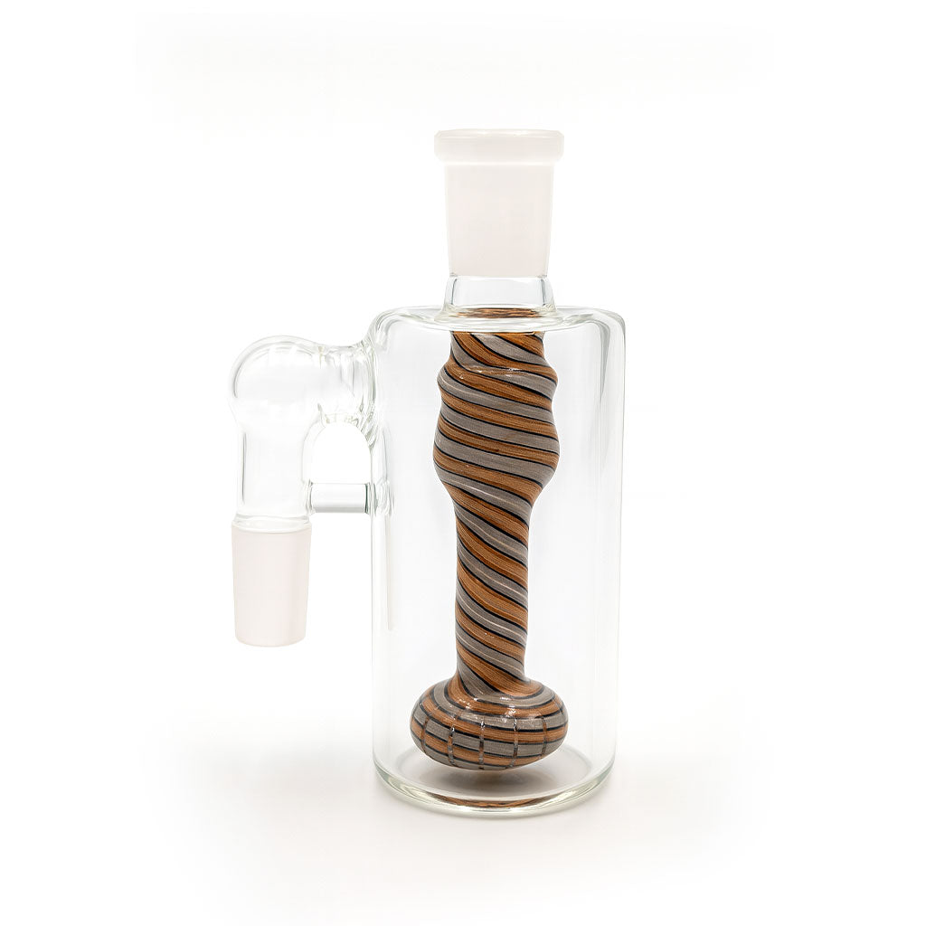 Colorful Swirl Ash Catcher with Showerhead Perc in Mocha