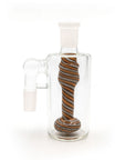 Colorful Swirl Ash Catcher with Showerhead Perc in Mocha