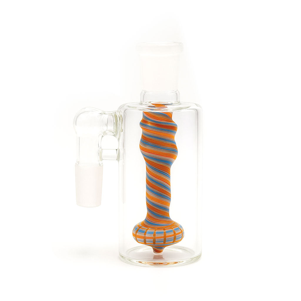 Colorful Swirl Ash Catcher with Showerhead Perc in Shoreline Color