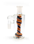 Colorful Swirl Ash Catcher with Showerhead Perc in Sunset Color