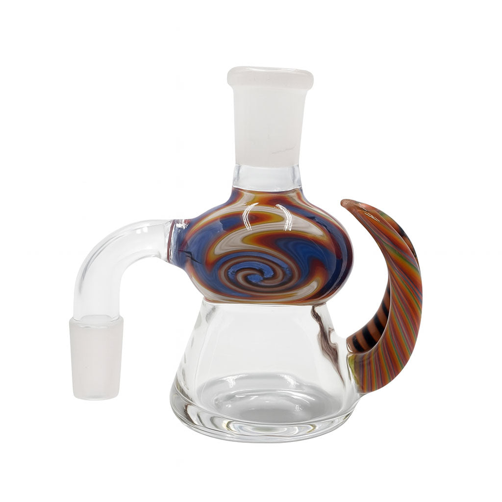 Colorful Swirl Horn Beaker Ash Catcher in Orange color