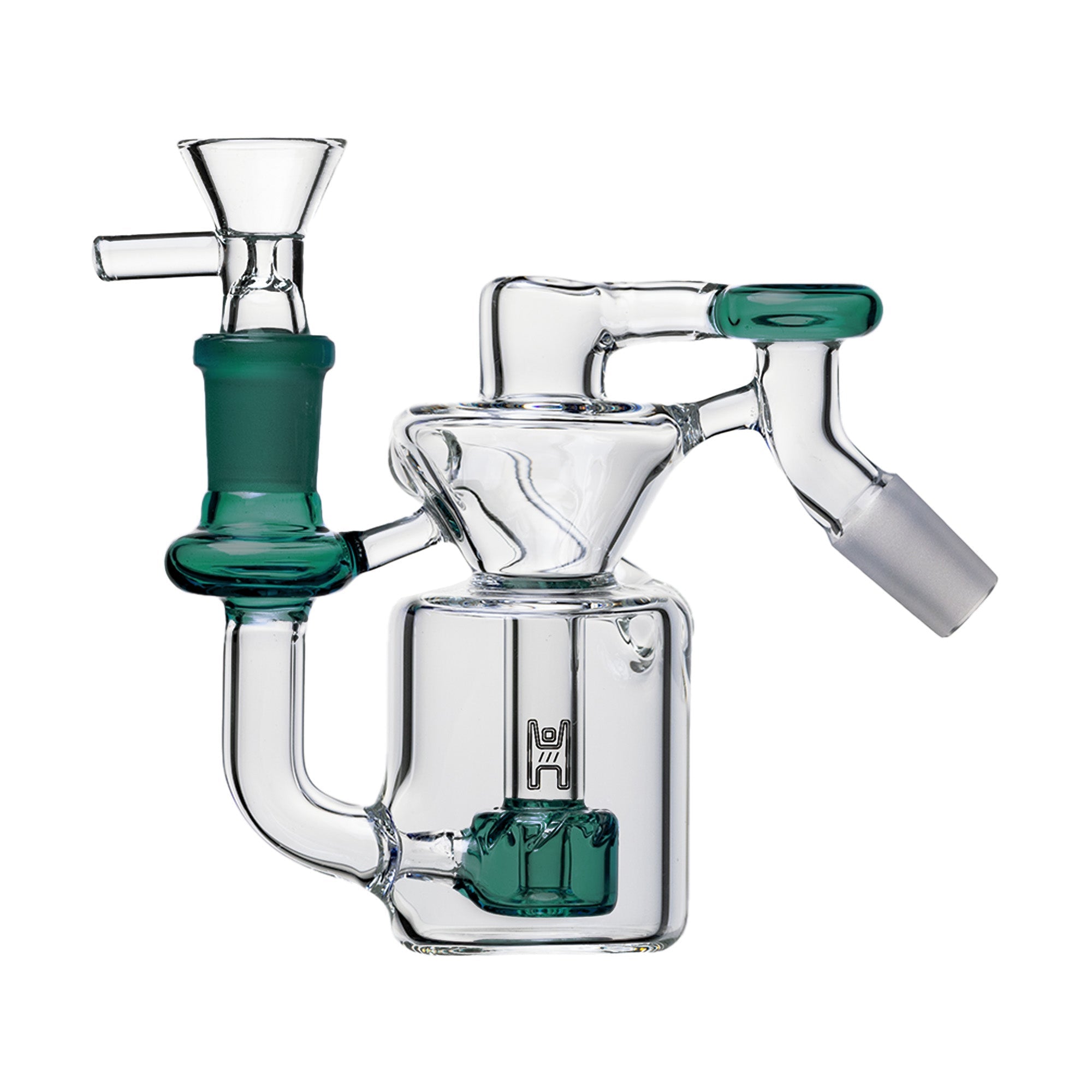 14mm Recycler Ash Catcher, Lake Green, 45° joint