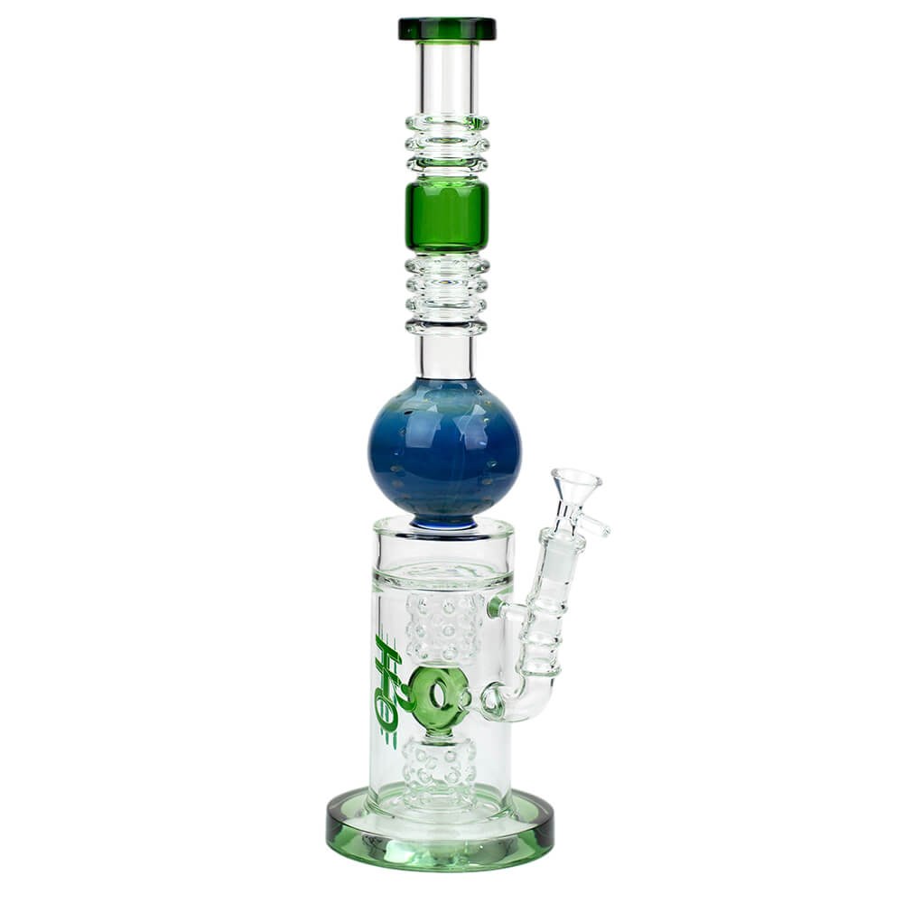 15&quot; H2O Gold Fumed Sphere Glass Water Bong - INHALCO