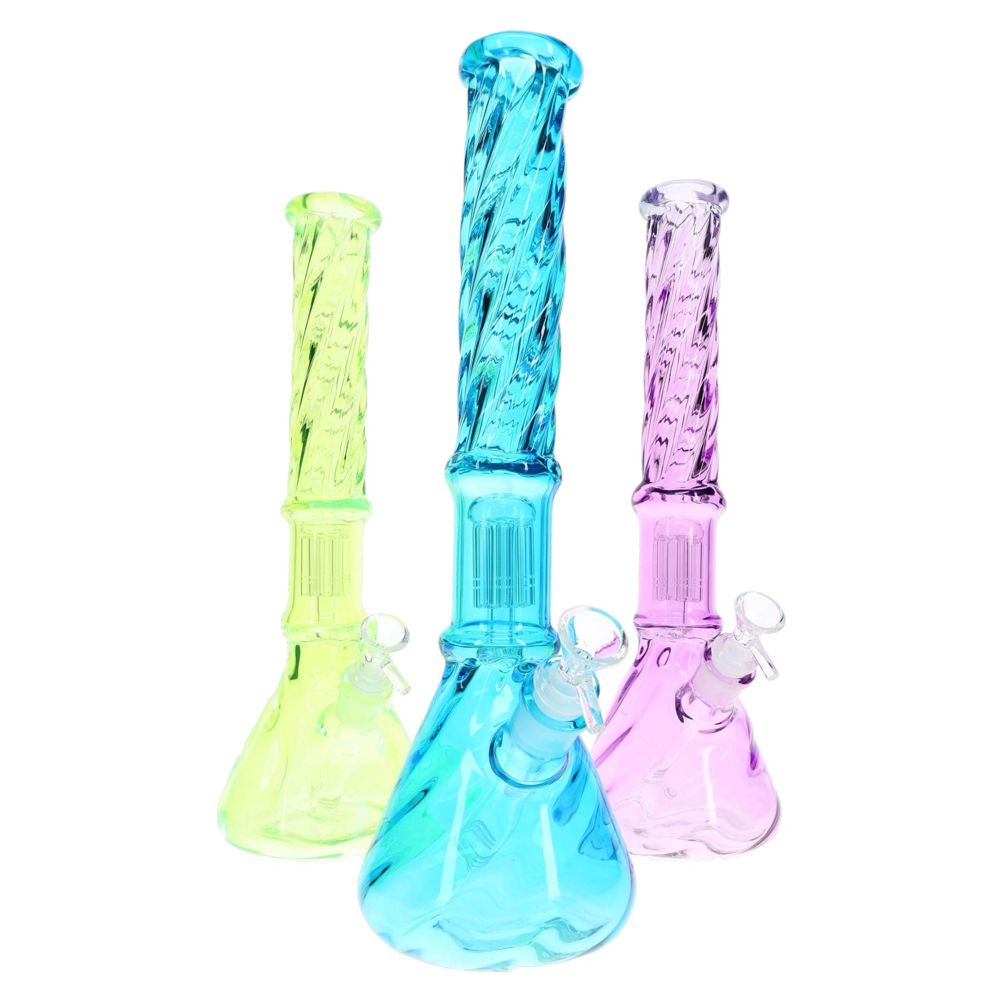 15″ Twisted Glass Beaker Bong “Tree Twist” Tree Perc