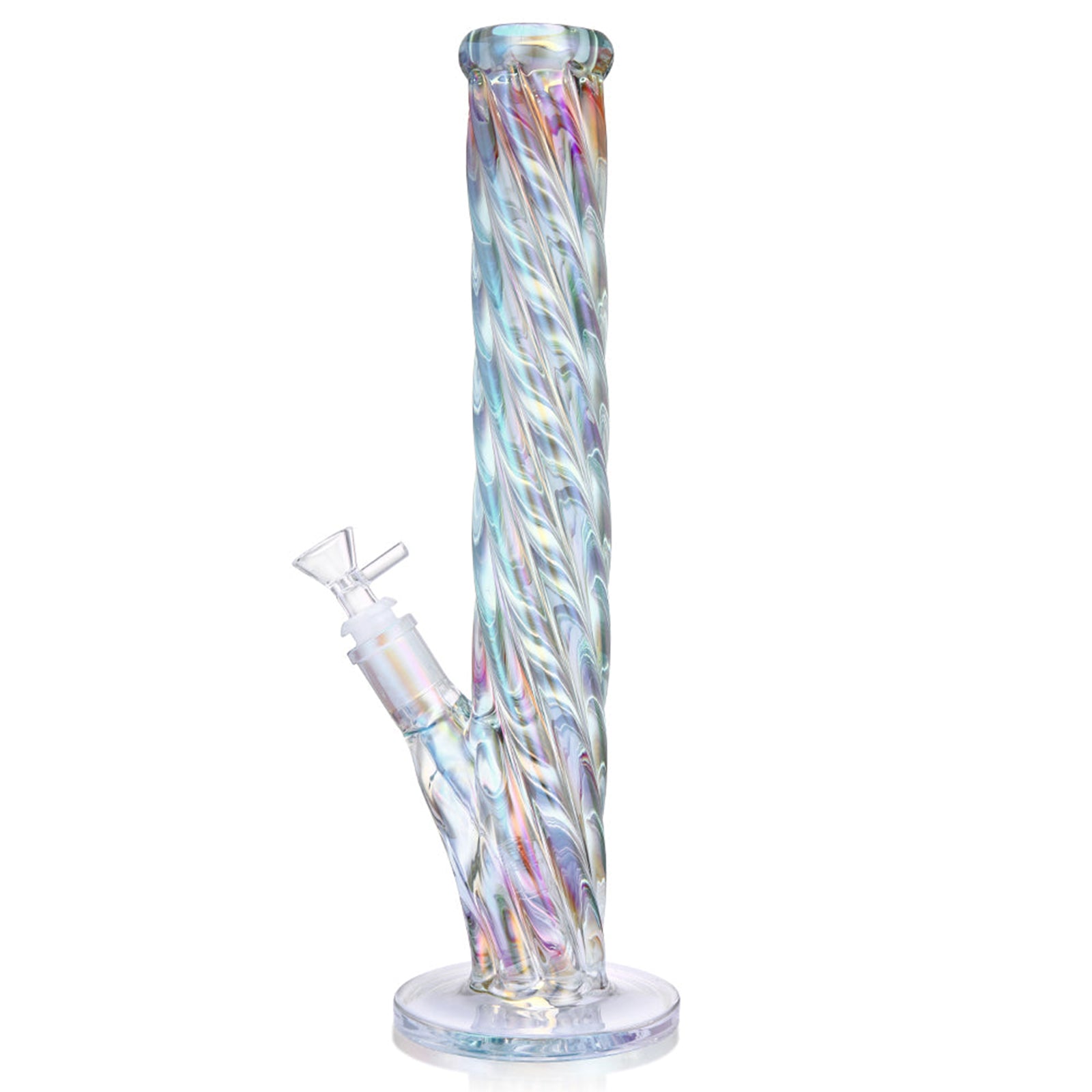 16&quot; Iridescent Straight Tube Glass Bong - INHALCO