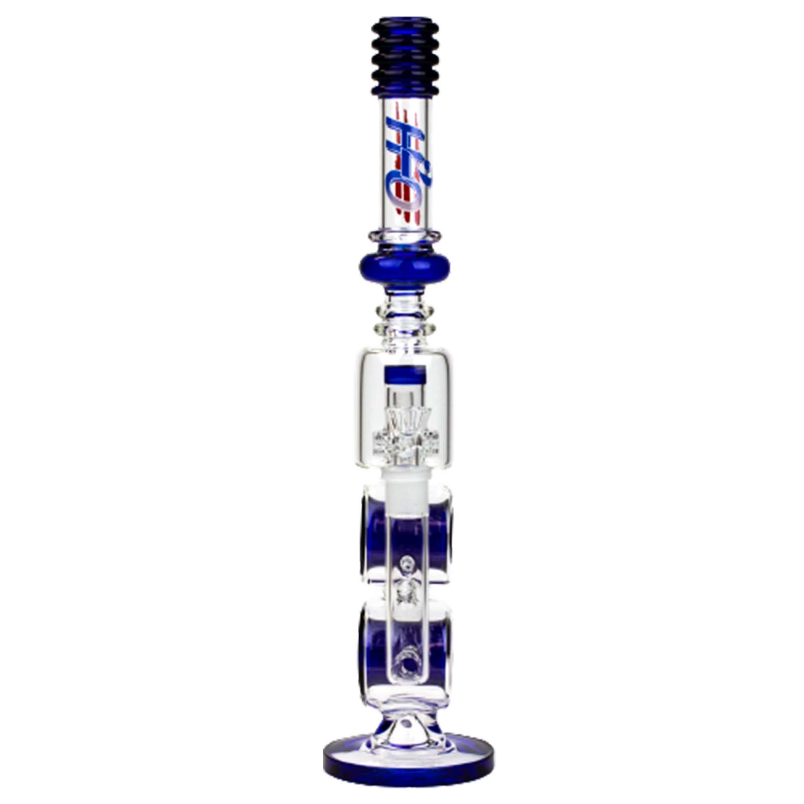 17&quot; H2O Double Ring Glass Water Bong