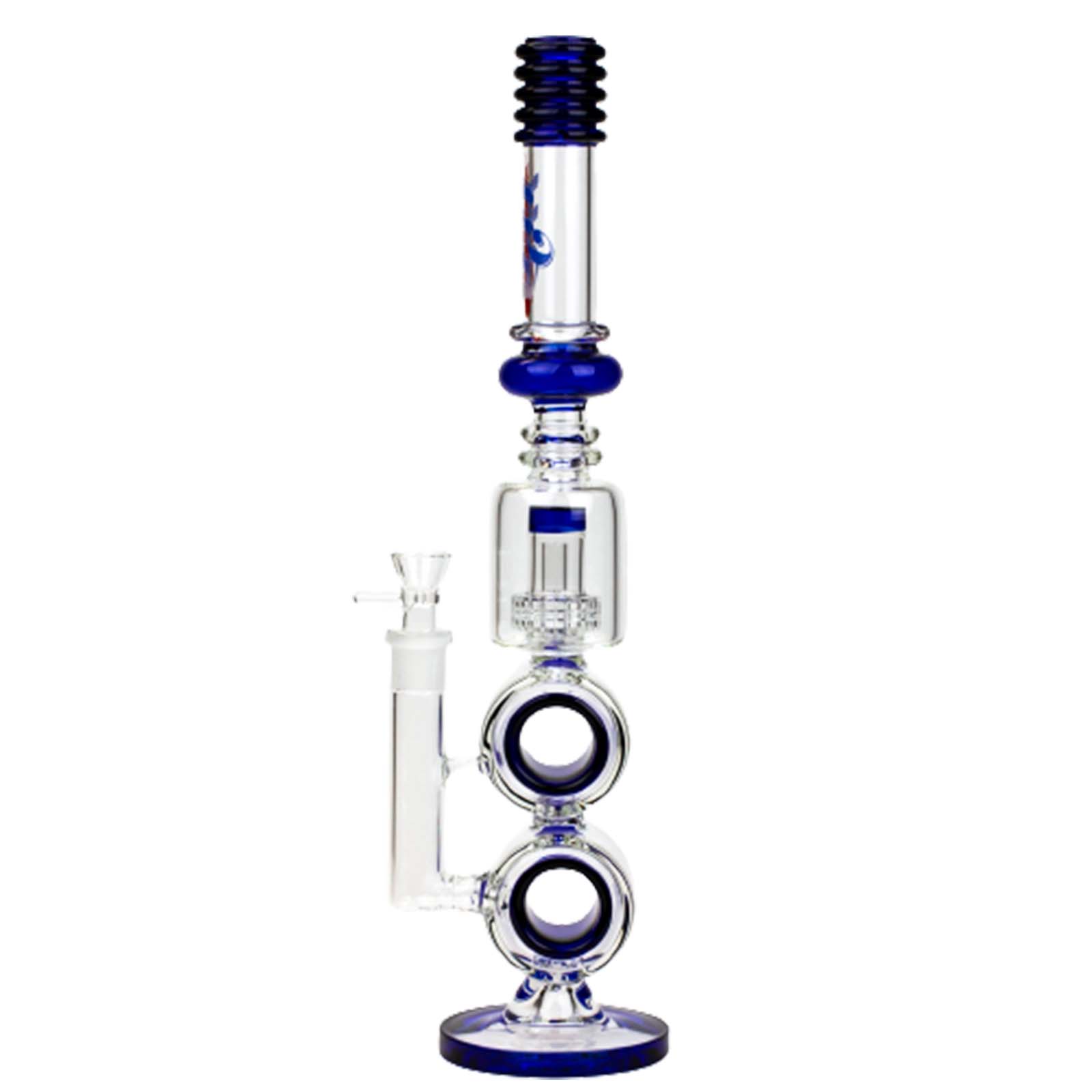 17&quot; H2O Double Ring Glass Water Bong