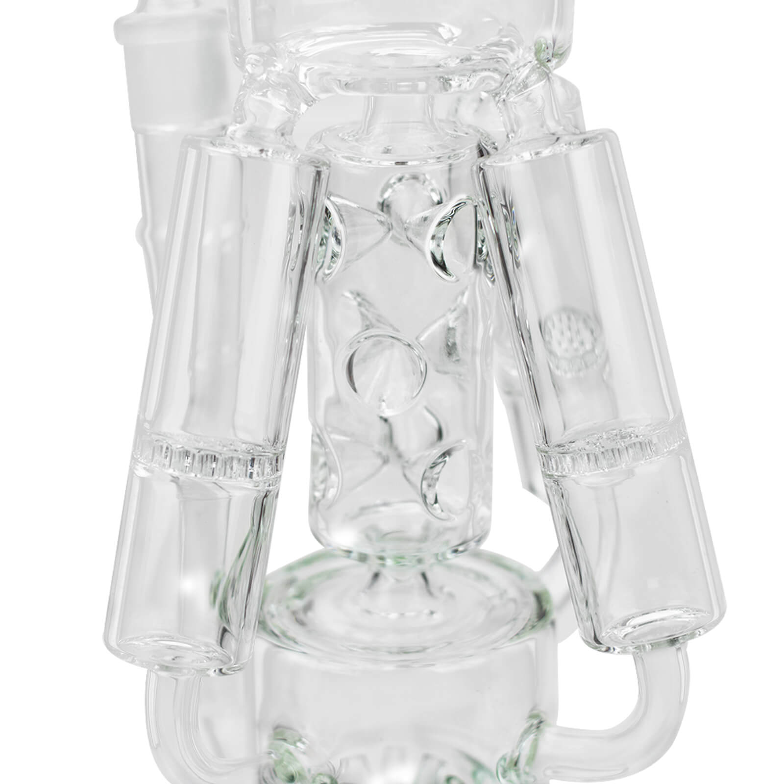 17&quot; H2O Three Honeycomb Silnders Glass Water Recycle Bong - INHALCO