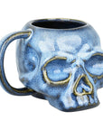 Blue Glazed Skull Ceramic Mug