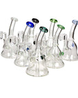 6" 2-in-1 Clear Glass Bell Bubbler