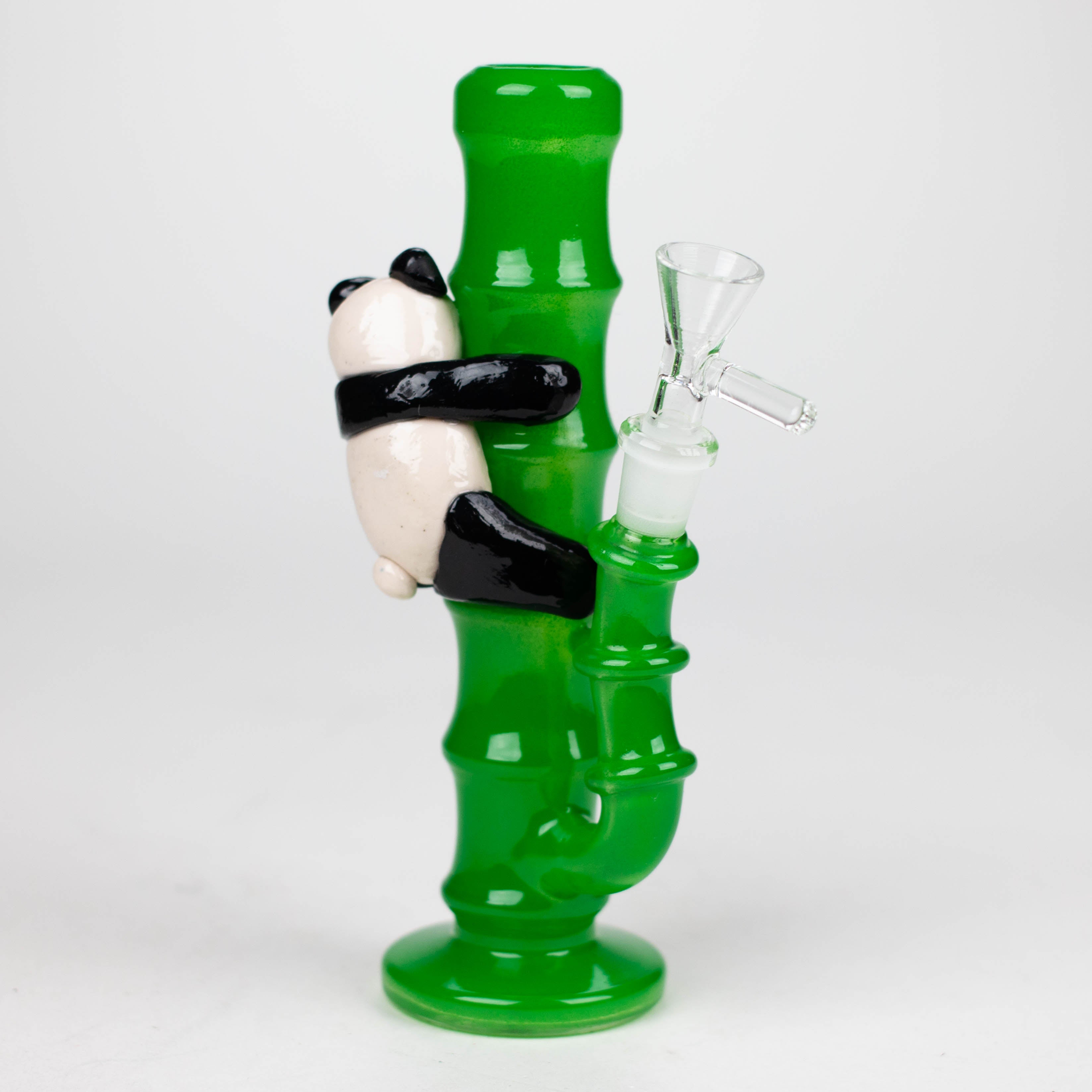 6.5&quot; Glass Mini Bong With Panda Hanging Bamboo_2