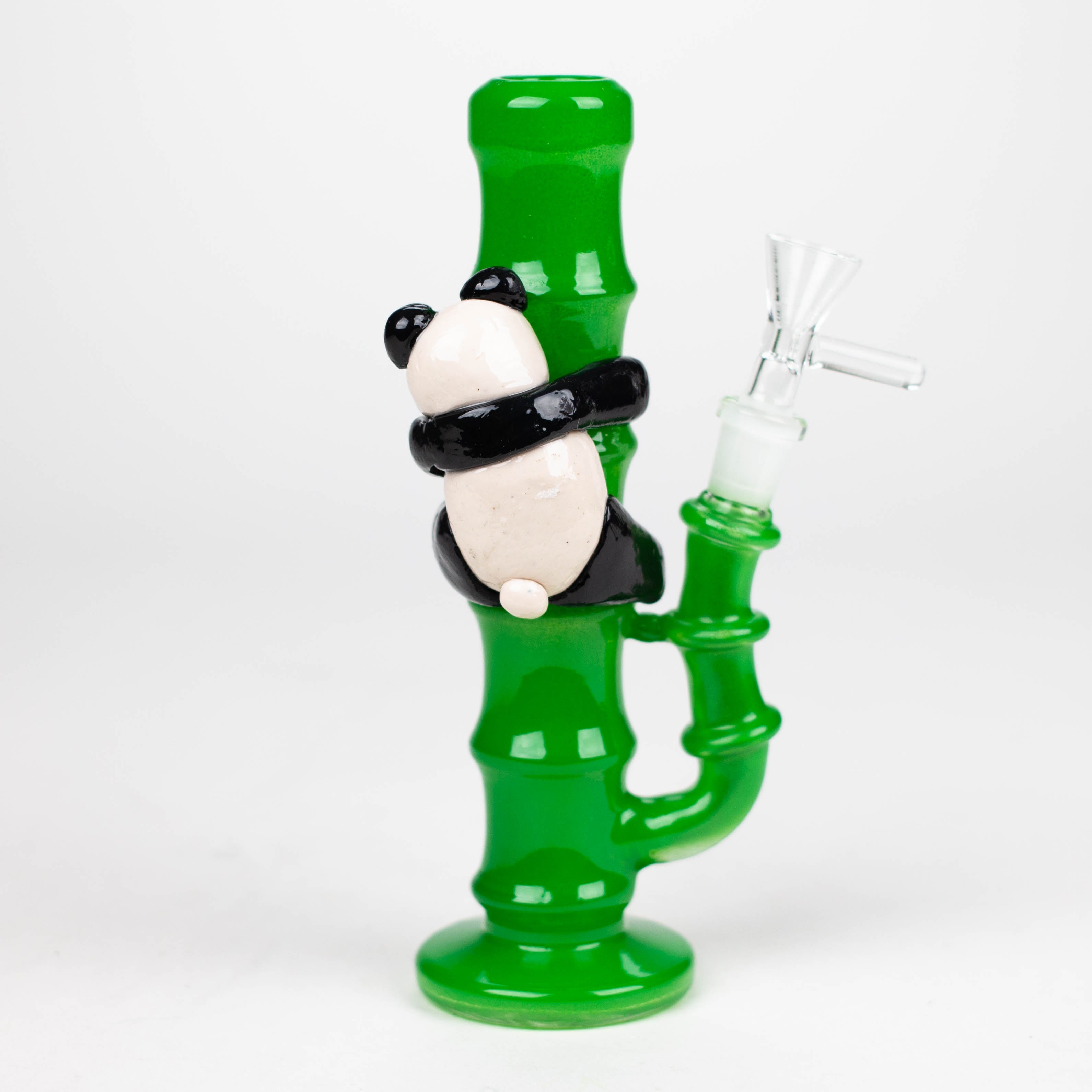 6.5&quot; Glass Mini Bong With Panda Hanging Bamboo_4