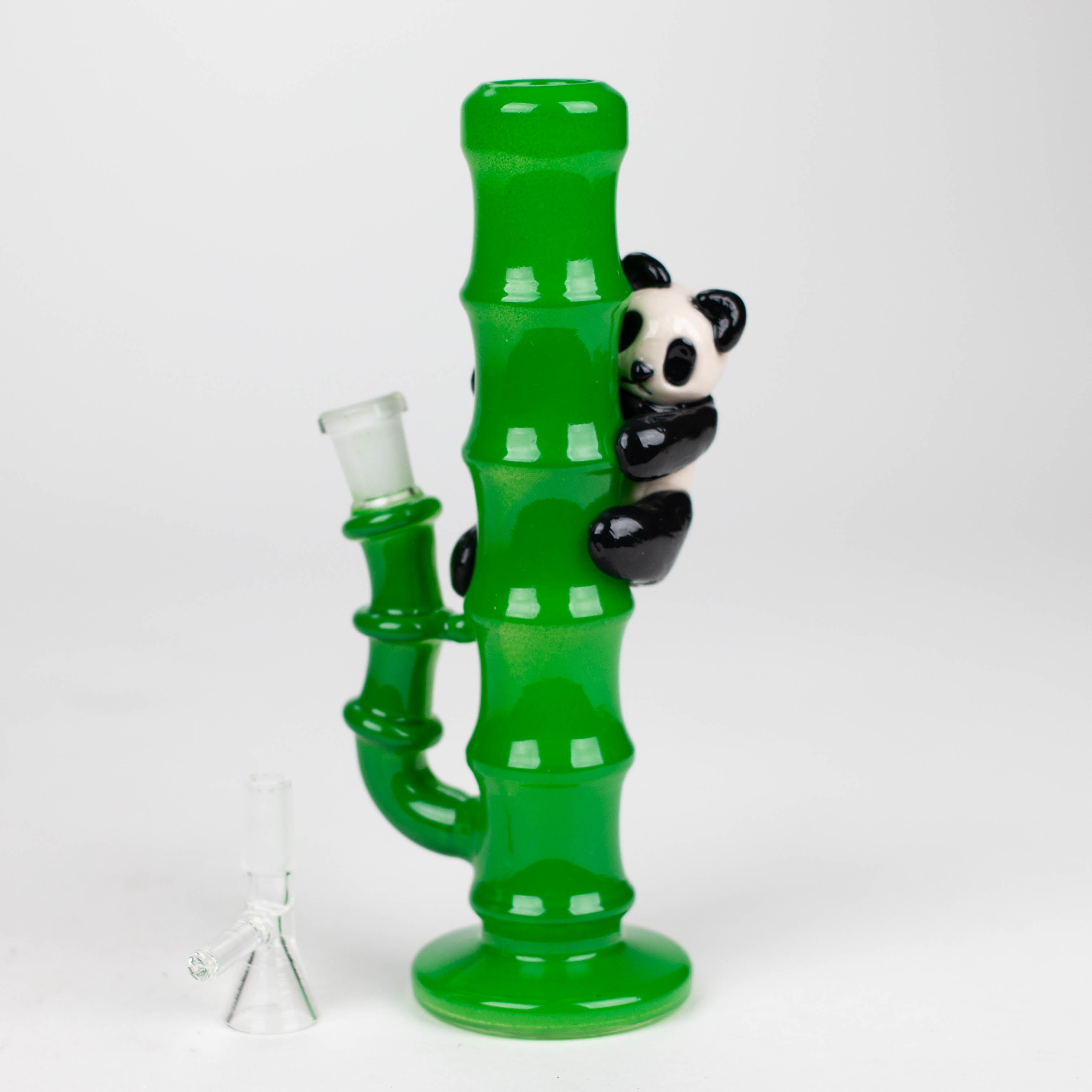 6.5&quot; Glass Mini Bong With Panda Hanging Bamboo_6
