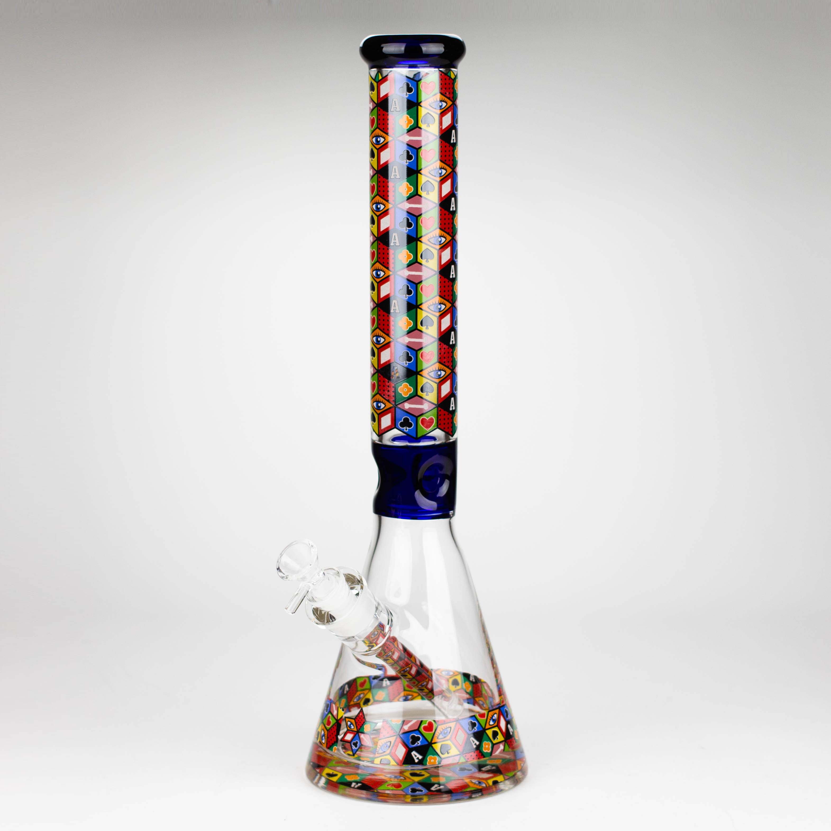 17&quot; Color Accented 7mm Glass Bong With Poker Design_6