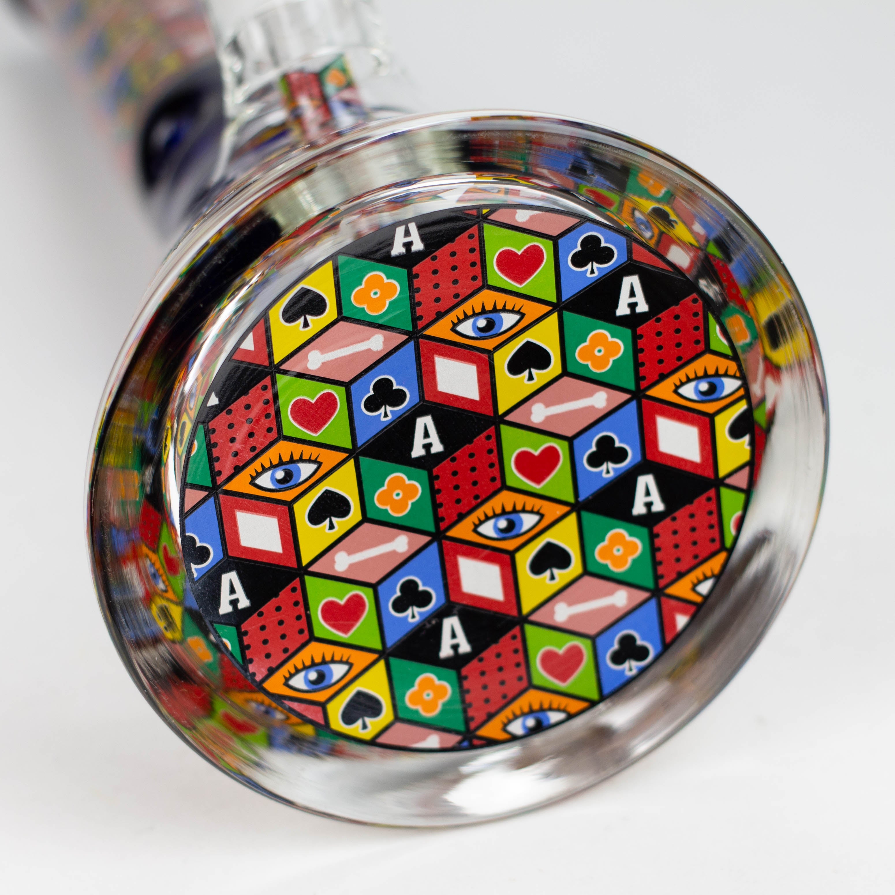 17&quot; Color Accented 7mm Glass Bong With Poker Design_3