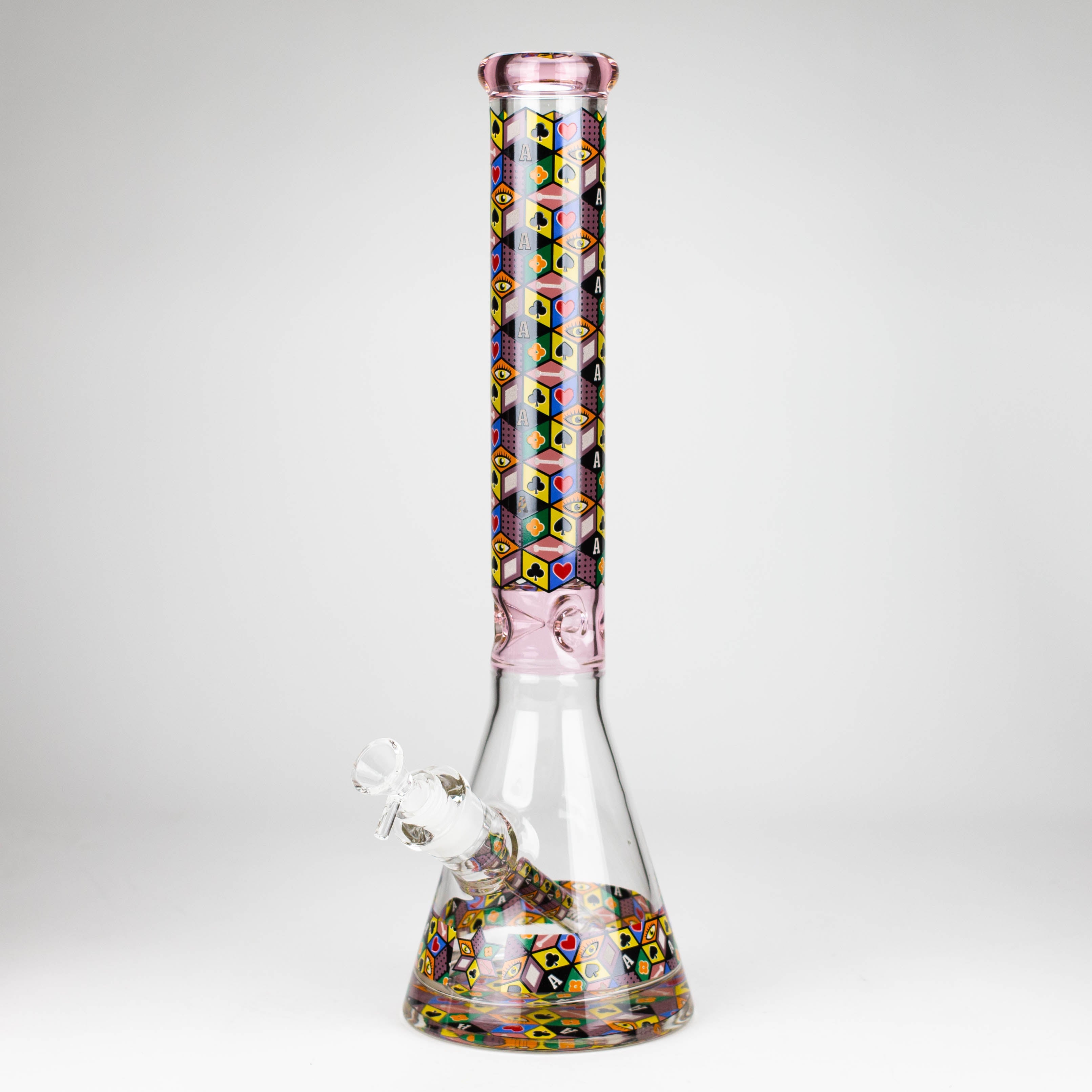 17&quot; Color Accented 7mm Glass Bong With Poker Design_5