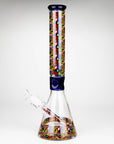 17" Color Accented 7mm Glass Bong With Poker Design_4