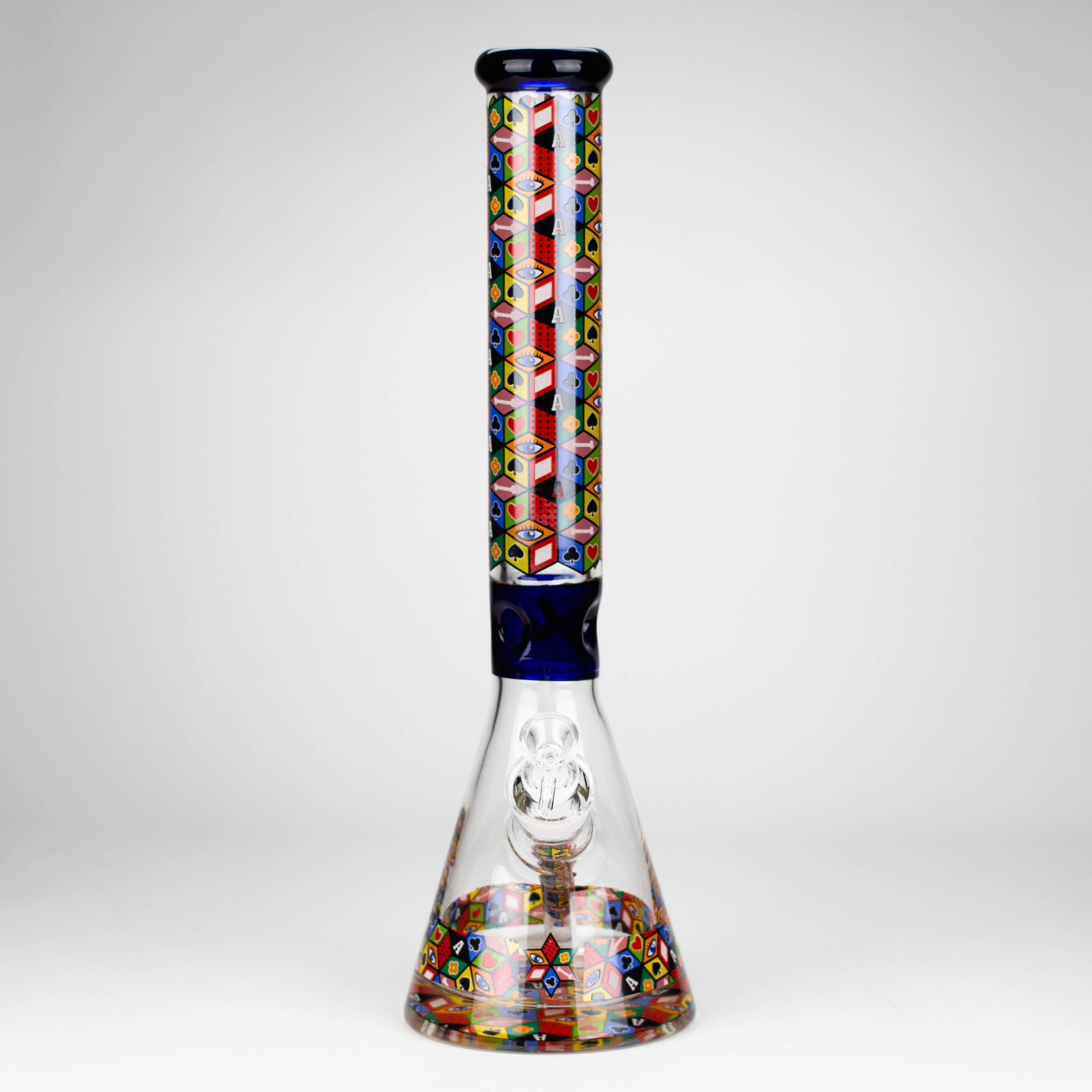 17&quot; Color Accented 7mm Glass Bong With Poker Design_7