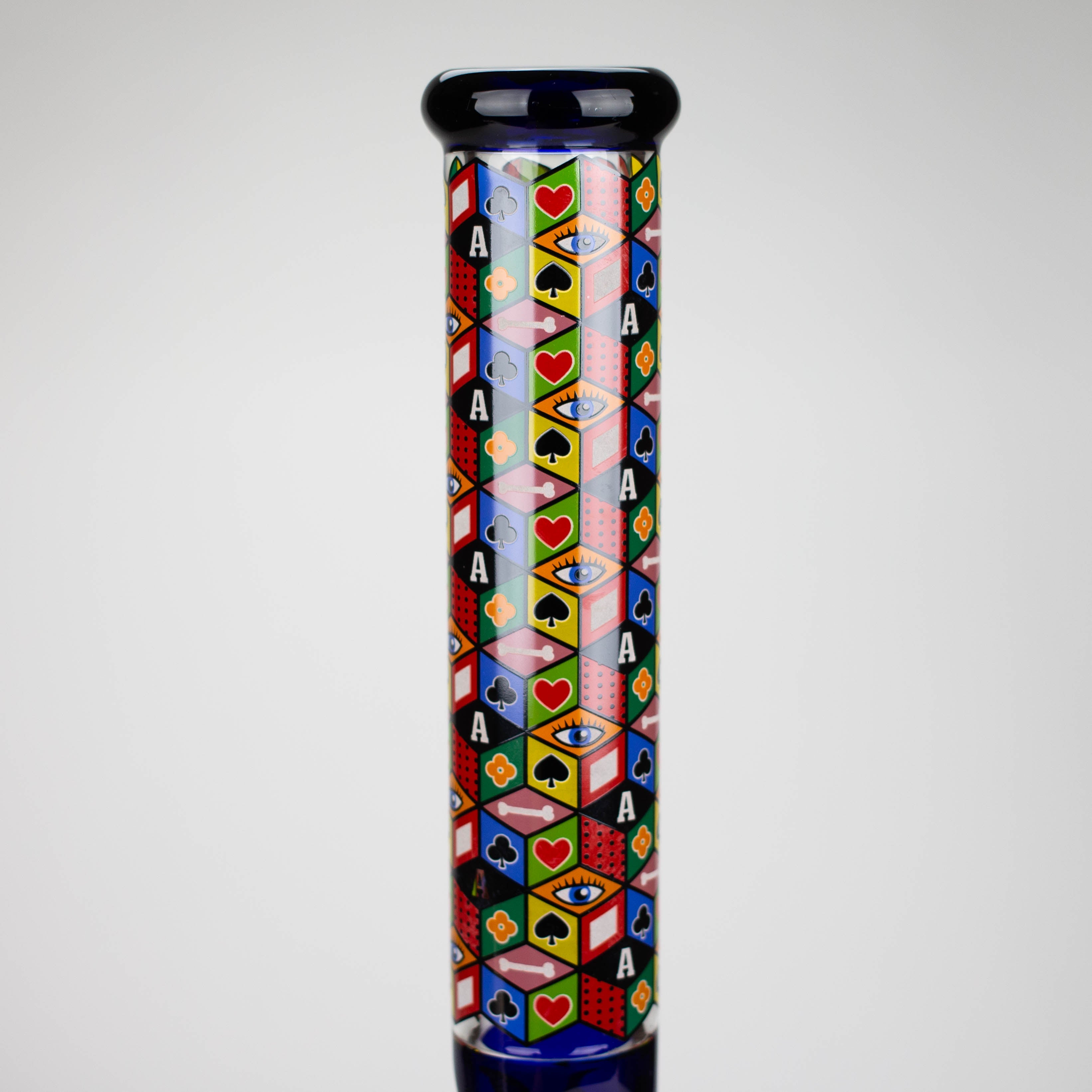 17&quot; Color Accented 7mm Glass Bong With Poker Design_8