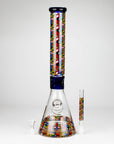 17" Color Accented 7mm Glass Bong With Poker Design_2