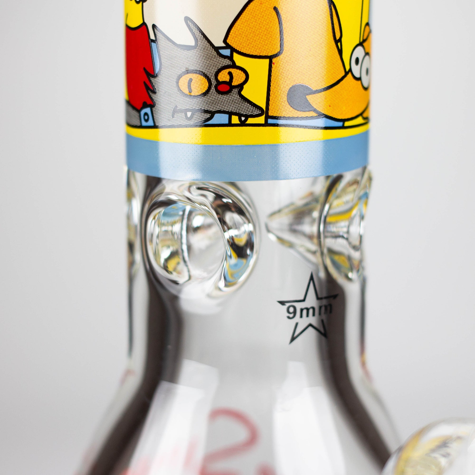 14" Yellow Family Cartoon 9mm Glass Bongs_3
