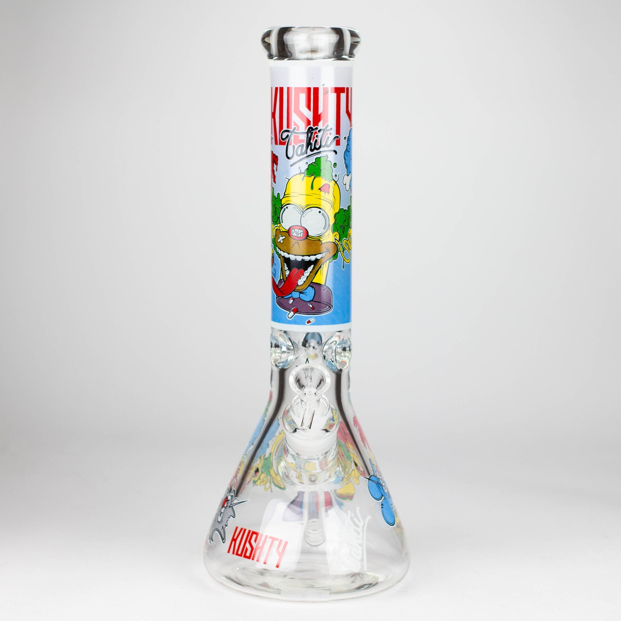 14" Cartoon Glow In The Dark Glass Bong 9mm_1
