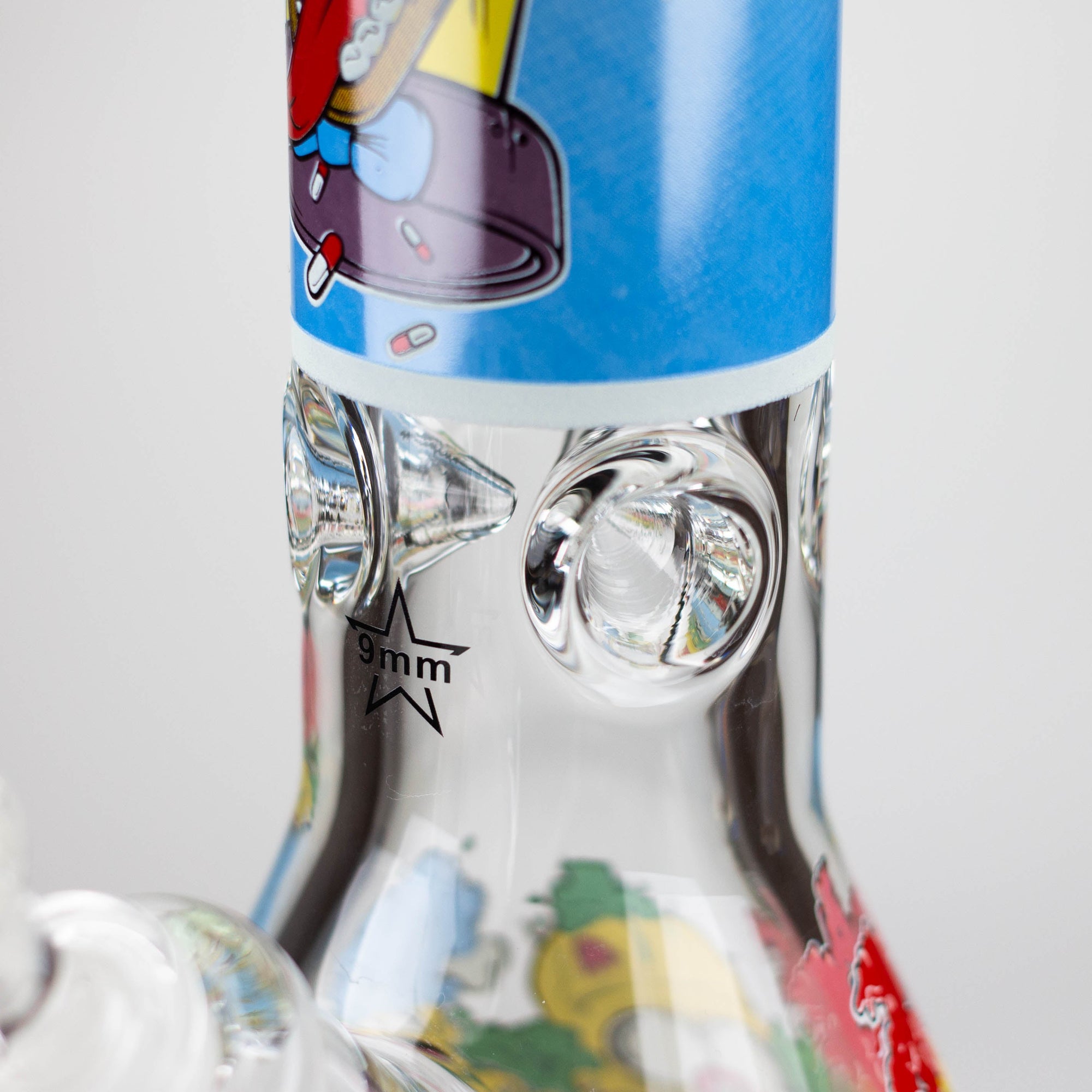 14" Cartoon Glow In The Dark Glass Bong 9mm_2