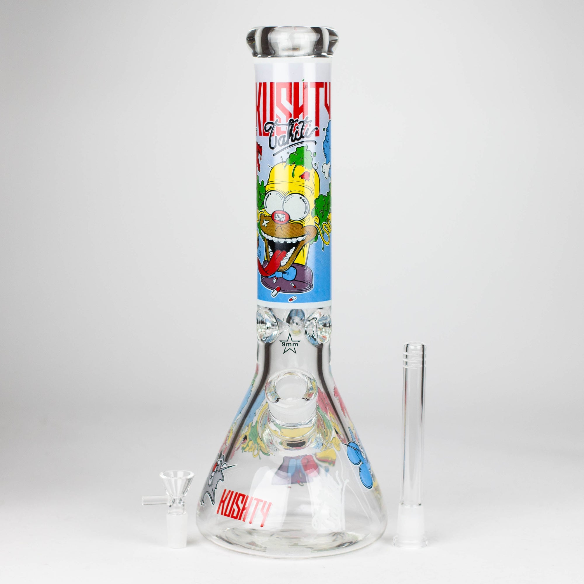14" Cartoon Glow In The Dark Glass Bong 9mm_5