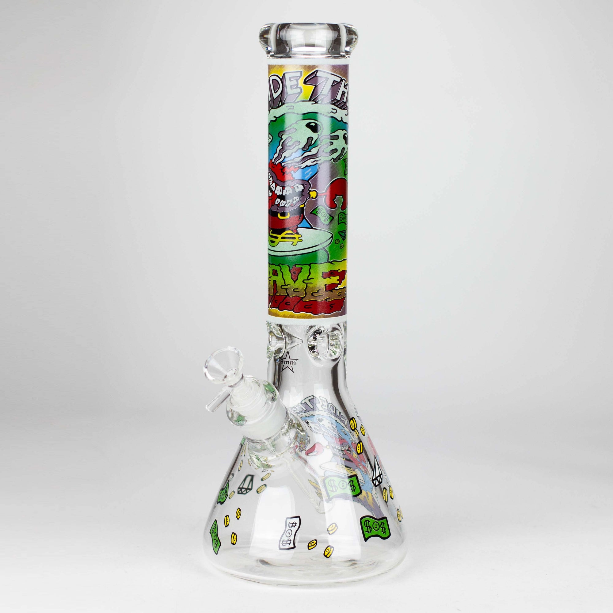 14" Cartoon Glow In The Dark Glass Bong 9mm_8