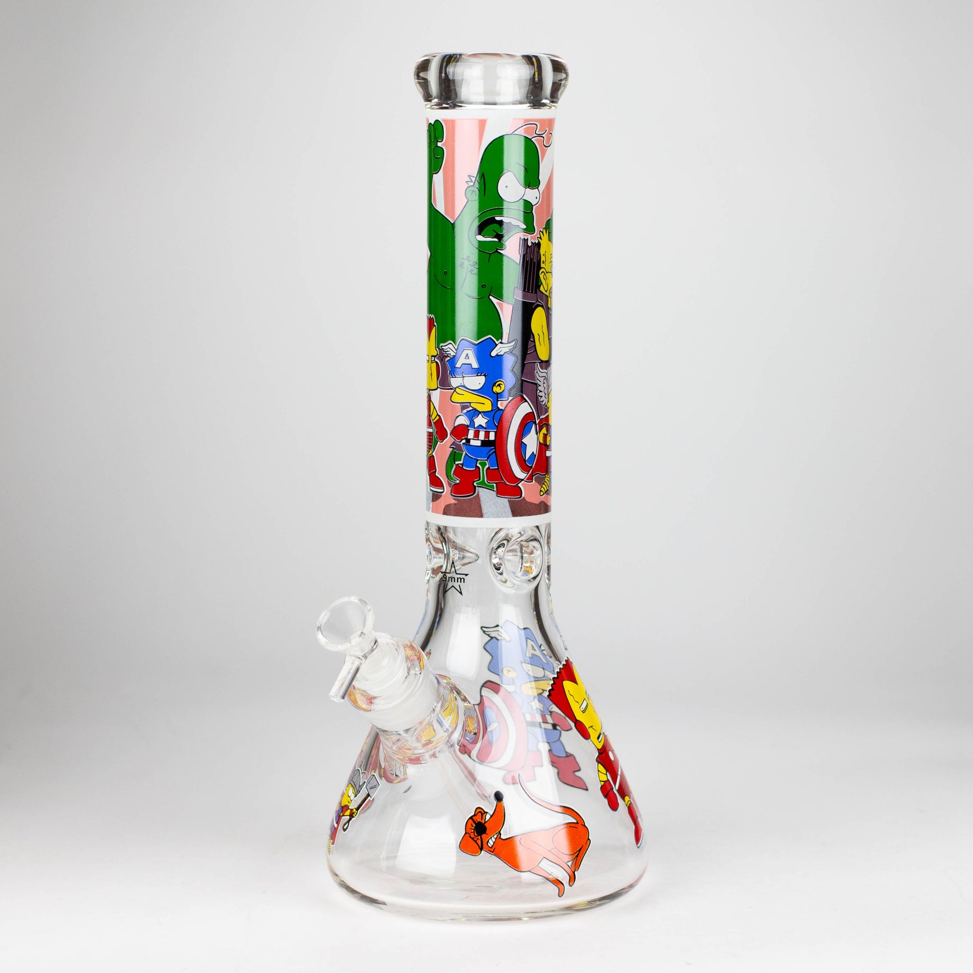 14" Cartoon Glow In The Dark Glass Bong 9mm_11