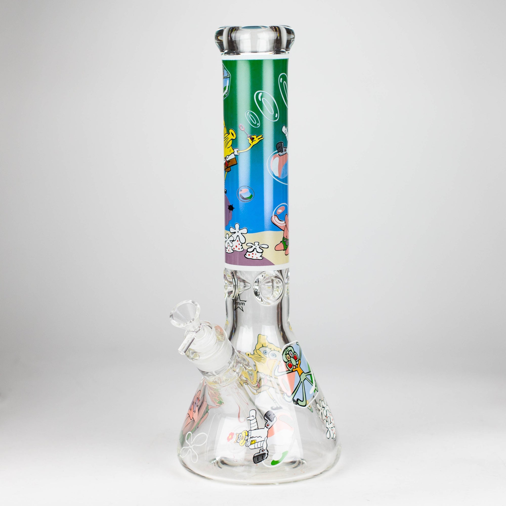 14" Cartoon Glow In The Dark Glass Bong 9mm_12