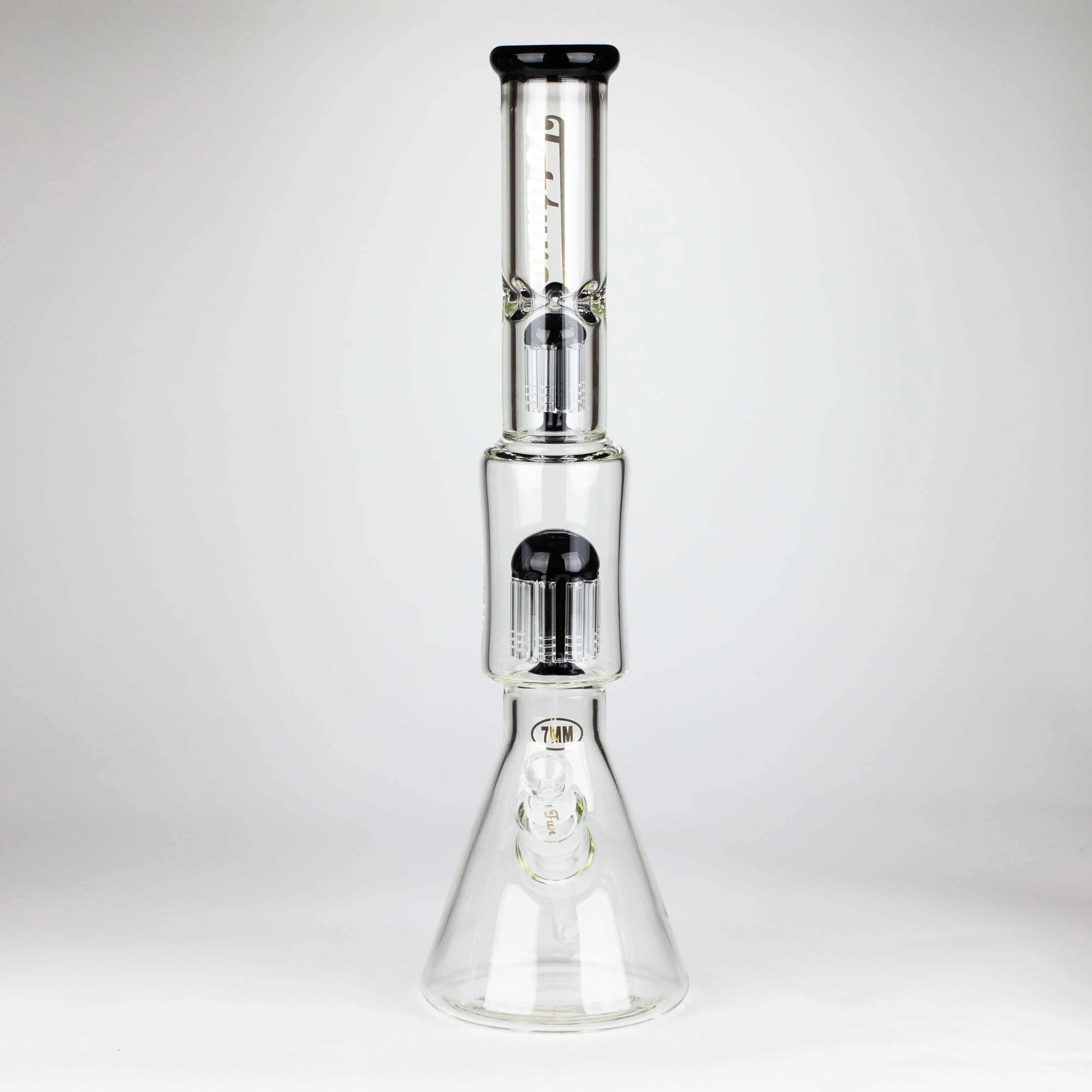 Fortune 18&quot; Double Tree Perc Beaker Bong Assorted Colour_11