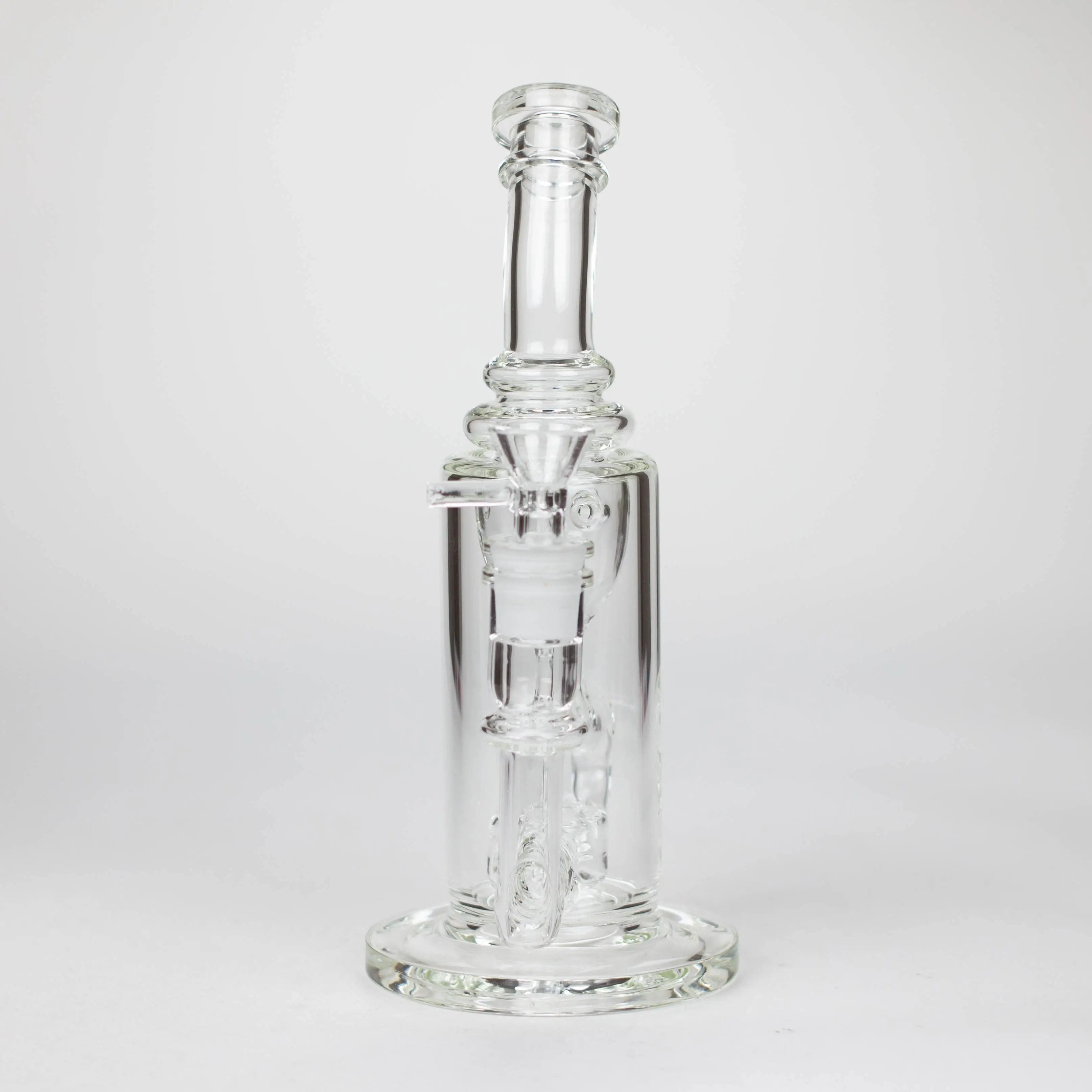 10″ Straight Tube Recycler Glass Bong [C1555]_2