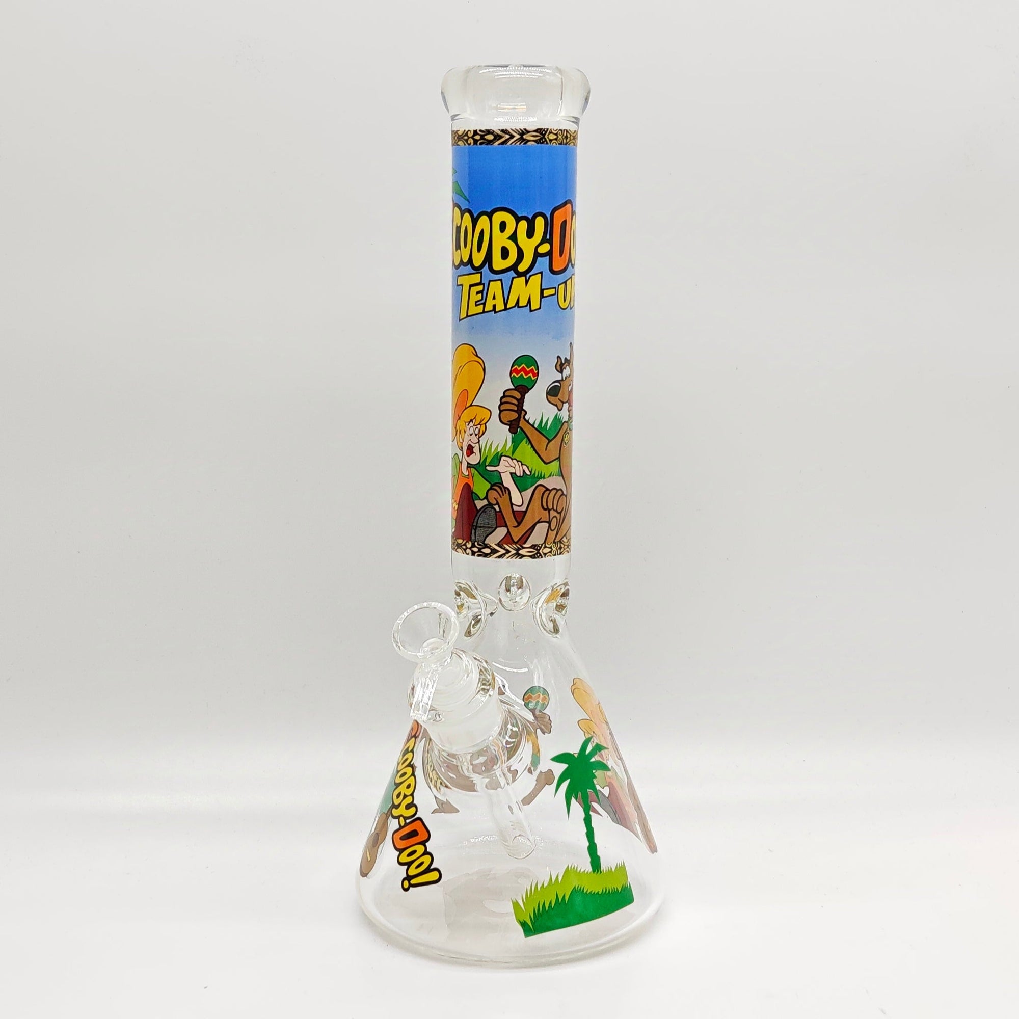14" 7mm Cartoon Beaker Glass Bong_6
